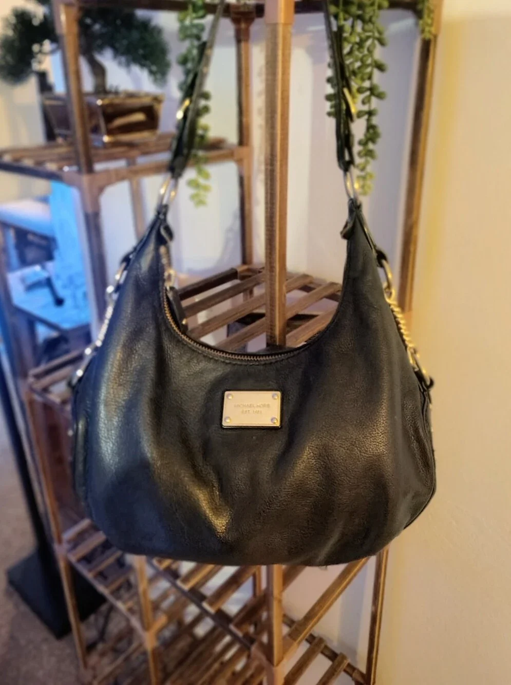 Michael Kors Vintage Black Pebbled Hobo